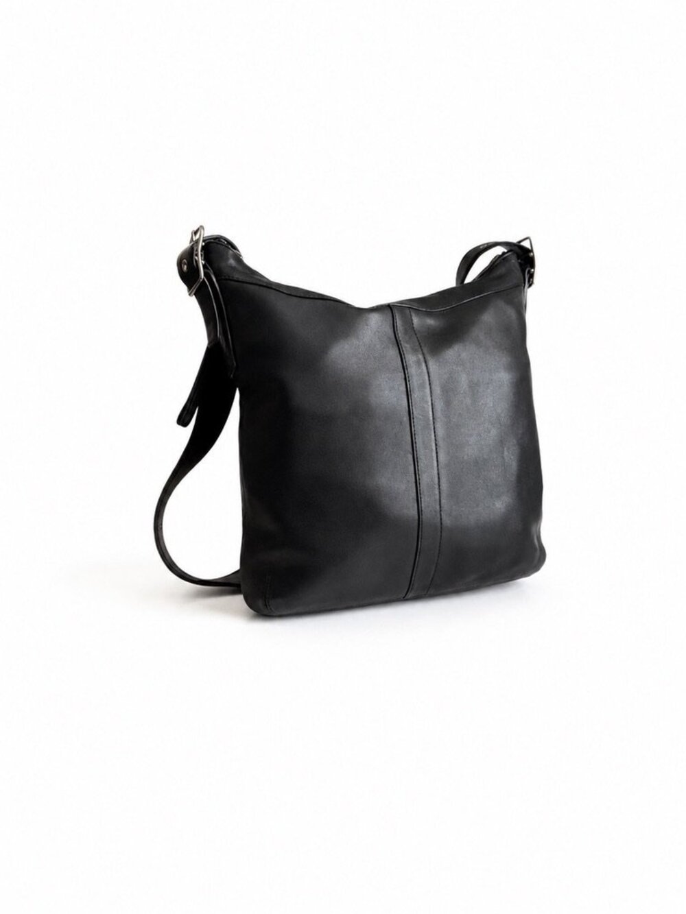 Vintage Y2K Coach 9188 Legacy Slim Duffle Crossbody Shoulder Bag Black Leather - Picture 2 of 10